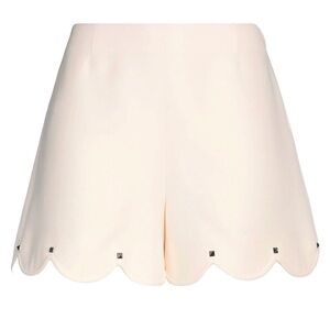 Valentino Cream Studded Scalloped Shorts